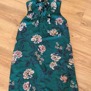 Chic Floral Teal Mini Dress
